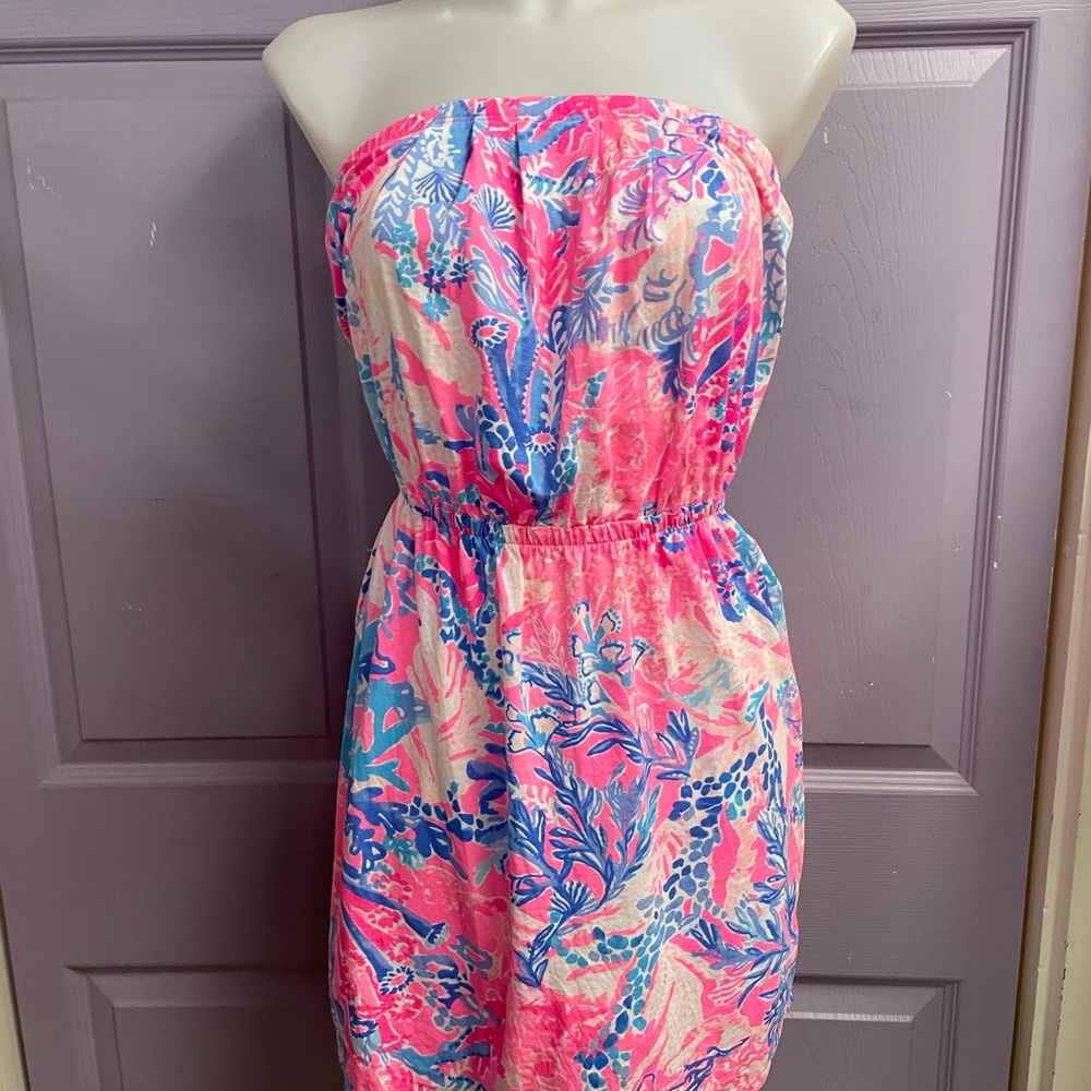 Lilly Pulitzer strapless dress women size extra small